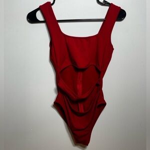 Women’s Red One Piece Dancer Wear or Swimsuit